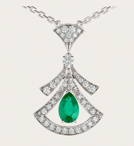 Collier Diva's Dream - BVLGARI | Or blanc, émeraude et diamants