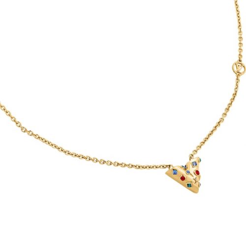 Collier "Essential V Planète" - LOUIS VUITTON | Métal doré, Strass