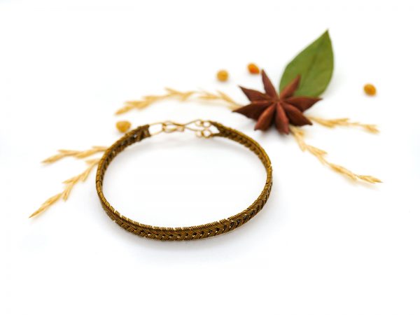 Bracelet tressé artisanal, en Wire wrapping (Wire weaving) - Bijou de Créateur, Artisanat français - Bracelet unique « Trésor de la tisseuse »