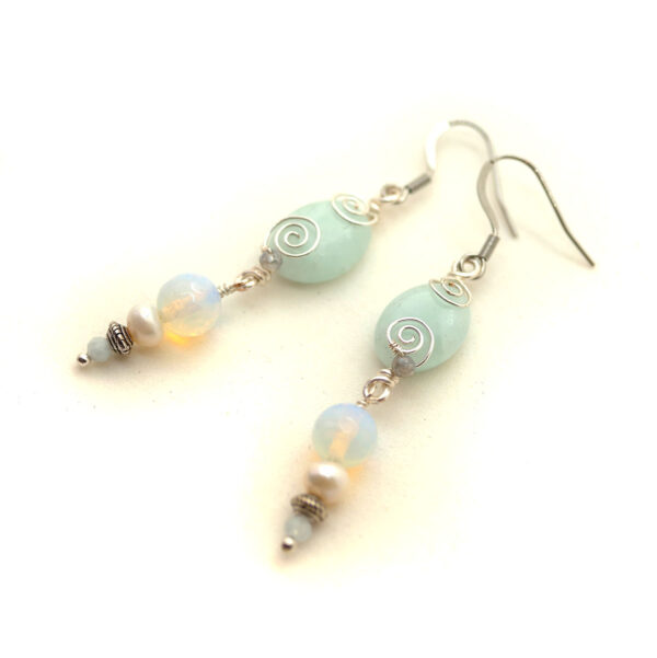 Boucles d'oreilles "Vue Fantomatique", collection "Nuit des Esprits" - Bijou en Wire wrapping - Artisanat français