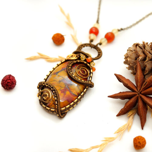 Collier « Quand vient l’automne » ~ Mini-collection Automne 2021 ~