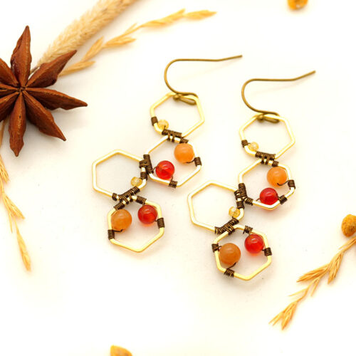 Boucles d’oreilles « The Hive » ~ Collection « Petits protecteurs de nos jardins » ~