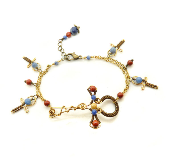 Bracelet wire wrapping "Ankh" - Collection "Regard sur l'Ancienne Egypte" - Bijoux en Wire wrapping et pierres gemmes - artisanat made in France - MYSTYOS : Artisan d'art