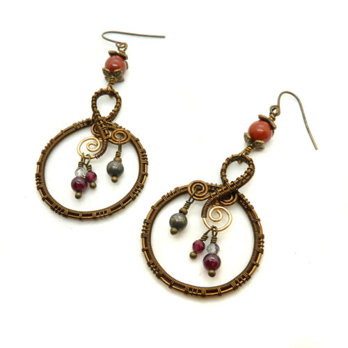 Boucles d’oreilles « Flammes dans la cheminée » ~ Collection « Trésors de l’Hiver » ~