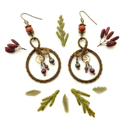 Boucles d’oreilles « Flammes dans la cheminée » ~ Collection « Trésors de l’Hiver » ~