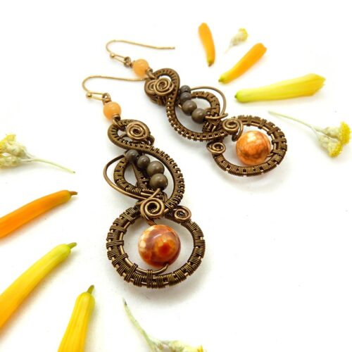 Boucles d’oreilles « Atoum » ~ Collection Égypte : « Sous le regard des Dieux » ~