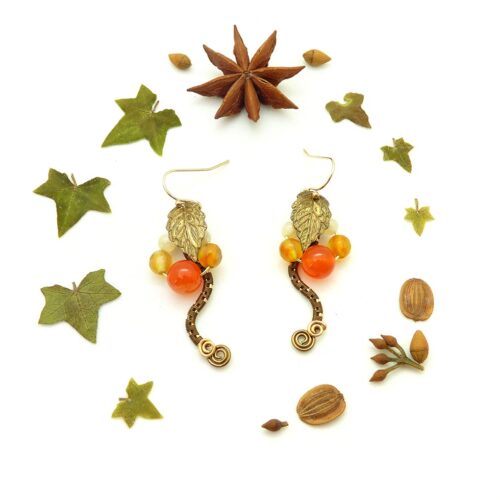 Boucles d’oreilles « Charme Citrouille » ~ Collection « Les Présents de Karpô »