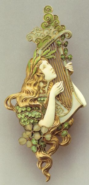 Bijou Art Nouveau - Pendentif "Poésie", Maison Vever